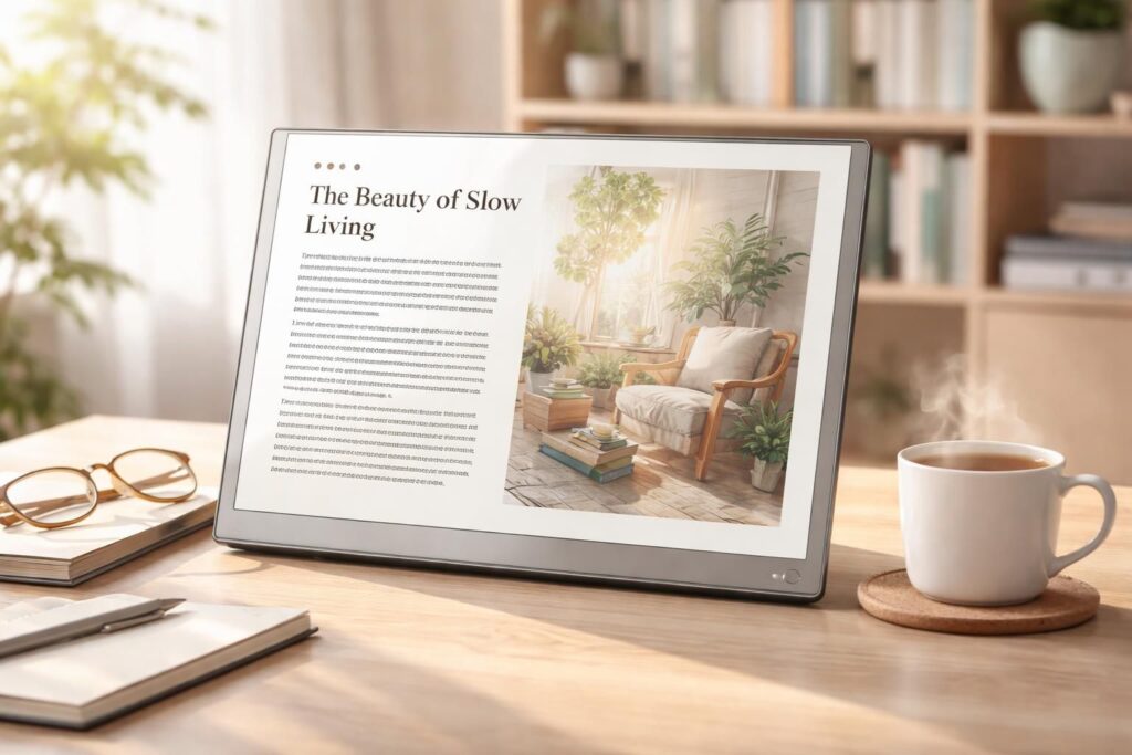 découvrez le monitor e ink color, l’écran innovant qui révolutionne la lecture numérique en offrant un confort visuel optimal et une lecture sans fatigue oculaire.