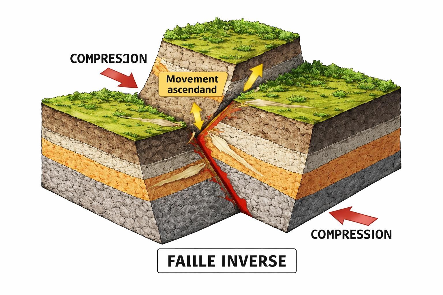 découvrez le phénomène des failles inverses, un élément crucial des séismes en zones de compression. comprenez leur formation, leur fonctionnement et leur impact sur l'activité tectonique.